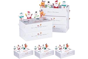 Hseamall Boîtes à bonbons en papier kraft – Petites boîtes cadeaux pour le Nouvel An, le réveillon de Noël, les fêtes d'anniversaire – 13,5 x 8,6 x 4 cm, blanc