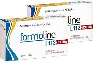 ‎FORMOLINE L112 formoline L112 EXTRA: Medizinprodukt mit Wirk-Ballaststoff L112 zur Unterstützung bei Ernährungszielen, Klinisch belegt, Auf natürlicher Basis, Entwickelt in Deutschland, 48 + 16 Tabletten