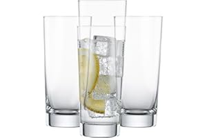 SCHOTT ZWIESEL Vasos largos Bar Special (set de 4), vaso recto para bebidas largas, cristal Tritan apto para lavavajillas, fabricado en Alemania (art. nº. 123639)