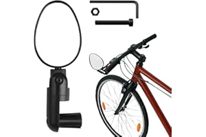 Huybaa - Rétroviseur de guidon Vélo de Ville, Retroviseur Moto, Retroviseur Trotinette Electrique - Rétroviseur Rétractable Incassable Orientable Réversible, Noir