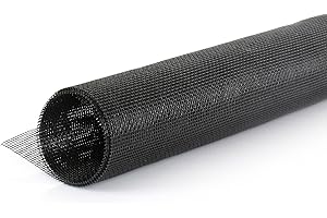 AVOSDIM.COM STORES, RIDEAUX, MOUSTIQUAIRES Toile moustiquaire en Fibre de verre enduite de PVC (1m x 5m, Noir)