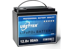 ‎UBETTER UBETTER 50Ah LiFePO4 12V Batterie mit 50A BMS, 6400Wh Lithiumbatterie mit 4000+ Zyklen Deep Cycle, Unterstützung in Serie/Parallelschaltung, perfekt als Stromquelle für RV, Boot, Innen und Außen