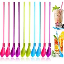 Pailles-cuillères En Papier Compostables - Lot De 125 Pour Slush, Café Glacé Et Boissons Froides