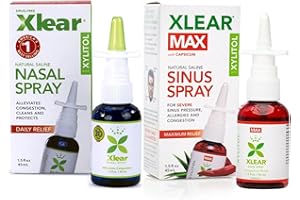 Xlear Natural Xylitol Nasal Spray, Regular and Max Bundle, 1.5 fl oz (Pack of 2)