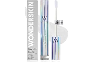 Wonderskin Lip Gloss - Wonderskin Blading Top Gloss, Clear Glitter, Hydrating and High Shine Finish Lip Makeup (Clear Shine)