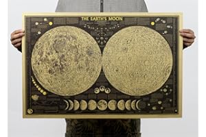 ufengke Retro Faza Księżyca Plakat Kraft, zdejmowany salon, sypialnia