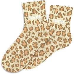 Chaussettes Femme à Paillettes Motif Tigresse - Taille Unique 36-42, Style Moderne Et Original