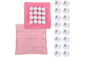 FUKAISU 16 Paires Poids Voile Mariage Perles, Aimants Magnétiques Double Face Invisibles pour Fixer Long Voile Mariée Accessoires pour Mariées et Photographes en Extérieur(Blanc)