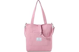 Makukke Bolso de Hombro para Mujer - Bolso de Pana de 2 Piezas Bolso de Hombro para Mujer Bolso con asa para Mujer para Viajes Diarios, de Oficina, Escolares y de Compras