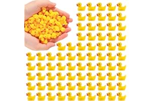 Halinuia Lot de 100 Mini Canards en Résine - Figurines Miniatures Décoration pour Bricolage - Aquarium Jardin Paysage - Maisons de Poupée