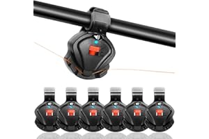 Keyoung 6 Stück Angeln Bissanzeiger Elektronische Angeln Indikator Fisch Alarm Bisssensor Angeln Indikator Alarm Angeln Biss Ton Alarm Sensitive Elektronische Anzeige mit LED-Licht für Outdoor Angeln