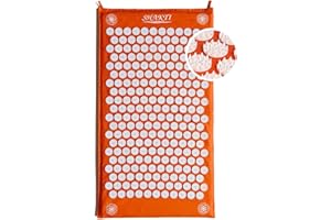 ‎SHAKTIMAT ShaktiMat [Das Original seit 2007] Akupressurmatte zur Entspannung für Rücken, Nacken, Füße, Ethische Handarbeit, GOTS-zertifizierte Bio-Baumwolle, Orange