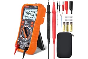 Multimetro Digitale Professionale, YIQIYIBO Multimetro TRMS 9999 Conti, Intervallo Manuale, Tester Voltmetro, Misura Tensione CA/CC, CorrenteCA/CC, Resistenza, Diodi, Triodo, Continuità, Capacità
