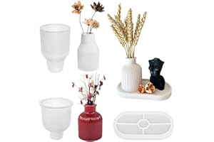 MONCAP 3 Stück Vase Silikonform Blumenvase Silikonformen Vase Silikon Gießform Vase Epoxidharz Formen Silikonform Schale zur Herstellung von Vasen Stifthaltern