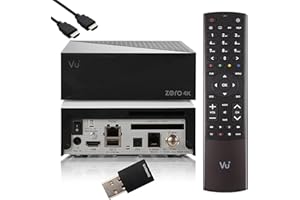 VU+ Vu Plus Zero 4K - UHD HDR Sat Receiver, 1x DVB-S2X Tuner, E2 Linux Smart, YouTube, CI+, Media Player, HbbTV, USB, 300Mbit WLAN, HDMI-Kabel