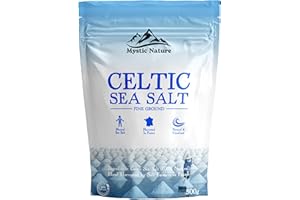 Mystic Nature Celtic Sea Salt - 500g | Fine Ground | 100% Natural Unrefined Mineral Rich Celtic Salt Crystals From France | Rich In Magnesium Calcium Potassium