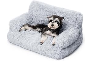 MEWOOFUN Stylish Cat Bed - Plush Washable Cat Couch & Dog Beds, Calming, Anti-Slip, Grey