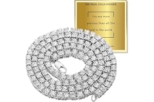 Halukakah 18 Carat Real Gold Plated / Platinum Plated Tennis Chain Necklace Bracelet - Luxury Sparkling Jewellery for Children - with Gift Card - Stylish Accessories for Birthday, Party