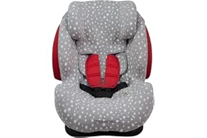 JYOKO KIDS Rivestimento per seggiolino auto in cotone compatibile con BeCool Thunder, Foppapedretti, BQ-06 (White Star)