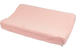 Meyco Baby Wickelauflagenbezug - 50x70cm - Spannbetttuch Wickelunterlage - 100% Baumwolle - Oeko Tex zertifiziert - kuschelig weich & hautfreundlich - waschbar & trocknergeeignet - Uni - Zartrosa