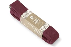Lotuscrafts yoga belt - 100% cotton (KBA) - for better stretching - for beginners and advanced - yoga belt with metal buckle [250 x 3,8 cm].