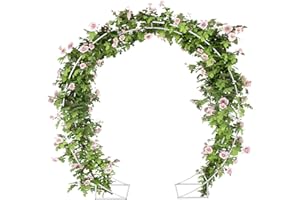 heyfurni Rosenbogen Hochzeitsbogenständer mit Sockeln, Gartenlaube für Blumentür, Hochzeiten, Partys, Veranstaltungen, Ballondekoration, Kürbisbogen, einfache Montage, 195 cm, quadratisch, Metall