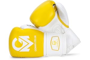 GO MAX GoMax Leather Boxing Gloves 6,8,10,12,14,16 oz Boxing Glove for Training Punching Sparring Punching Boxing Bag Gloves Mitts Muay Thai Kickboxing MMA Martial Arts Workout Gloves