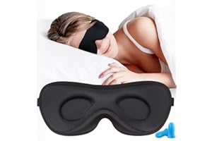 Boniesun 2024 3D Schlafmaske für Seitenschläfer, Verdunklungs-Augenmaske für Männer und Frauen, Ultradünnes Design, Angenehm 