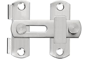 ZiYuya Cerradura de puerta de granero corrediza abatible, hebilla de pestillo de acero inoxidable, cierre de puerta de pantalla, gancho de bloqueo de puerta para jardín, baño, exterior, garaje,