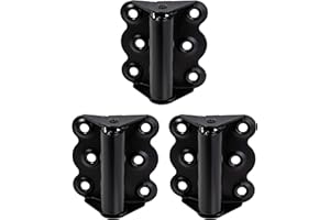 ALPENSTAHL Türscharnier Automatik Feder-Scharnier selbstschließend für Zimmertüren & Holz-Gartentore | Türband Stahl schwarz | Türschließer mit Länge: 70 mm | 3 Stück - Federschließer zum Schrauben