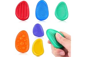 MCISKIN Sensorisches Stein Fidget Spielzeug,Fidget Spielzeug für Kinder und Erwachsene,Silikon Silent Fidget Sensorisches Spielzeug Stones,Anti Stress Spielzeug zum Stressabbau Fidgets(6 Stück)