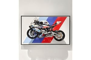 WETCEAOM Cadre pour Lego Technic BMW M 1000 RR 42130 Motorcycle, Tableau d'affichage Mural pour Lego Les Amateurs, Taille : 65x40 cm（sans modèle）