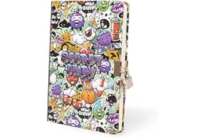 I-TOTAL® - Journal secret fourni avec cadenas en métal et deux clés/journal secret PAGES en DOTS (GRAFFITI)