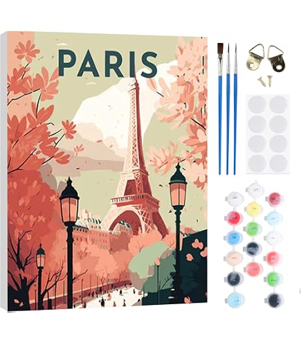 Kit Peinture Par Numéros Adults Avec Cadre - Toile 20x20 Cm Champignon - Pinceaux Et Peinture Inclus