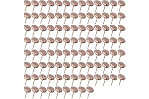 NANAXAGLY Upholstery Tacks Nails 100 Pcs 7/16" Head Diameter Antique Brass Daisy Furniture Nails, for Sofa, Chair, Bed Antique, Crafts, Decorative Painting (Red Bronze)