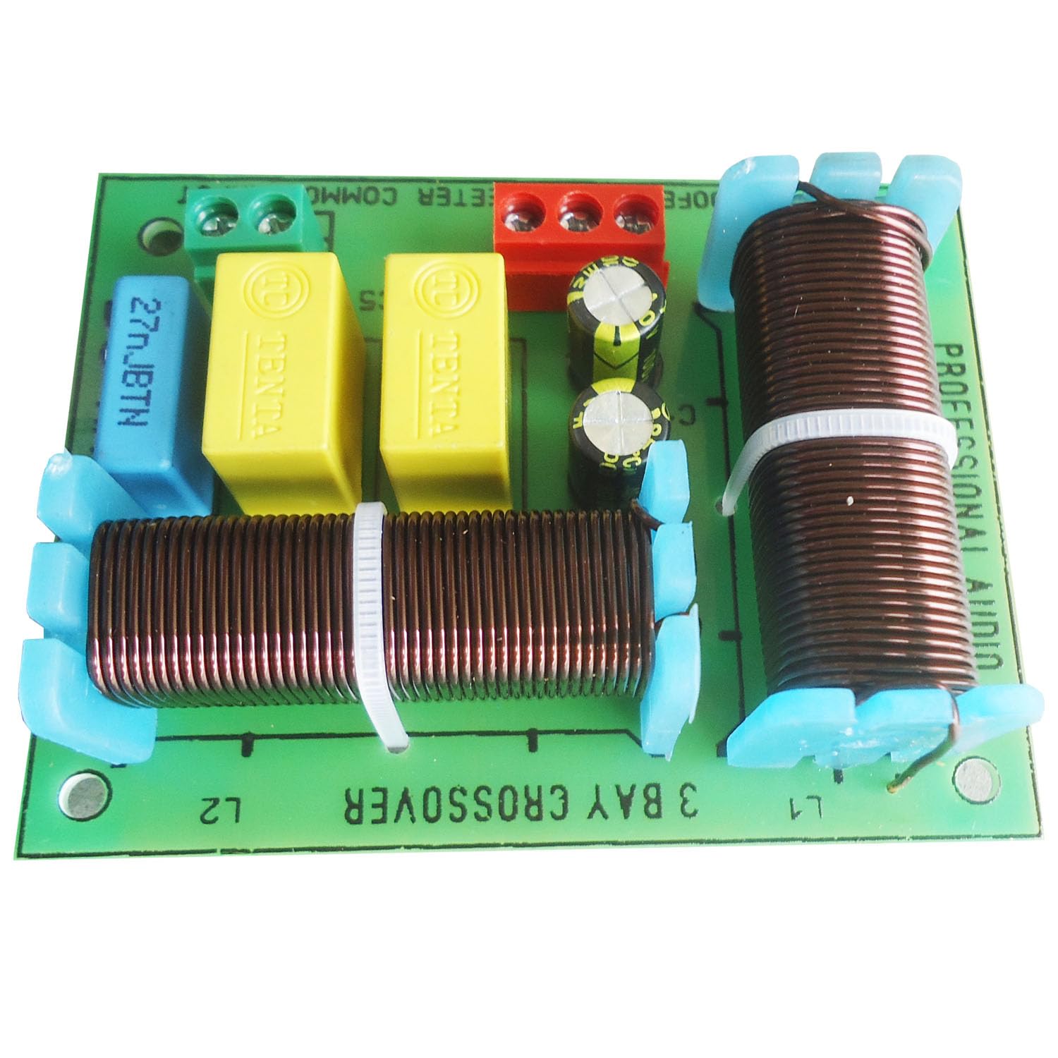 3-Way Passive Crossover Circuit Board, 100-200 Watt Speaker Filter Network Heavy Duty 100% Pure Copper 4 to 8 OHMS Frequency devider