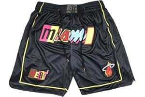 DUOROUPUTAO Miami Heat Shorts, Basketball Homme Training Fans Sommershorts Sports Basketball Hosen für Herren