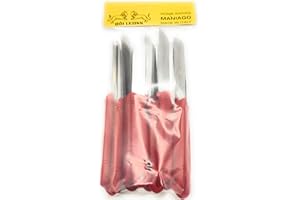 KIMERA SET 12 PEZZI Coltello da Tavola, Frutta e Verdura, Spelucchino lama MICRO DENTATA inossidabile AISI420 di 8 cm. manico polipropilene ROSSO POMODORO. DOI LEONS Made In Italy