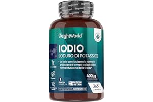 WEIGHTWORLD Iodio Integratore, 365 Compresse Vegane, 1+ Anno, Ioduro di Potassio, Lo Iodio Contribuisce alla Normale Produzione di Ormoni Tiroidei e alla Normale Funzione Tiroidea (EFSA), Senza Magnesio Stearato