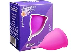 JIELUO Menstrual Cup and 1 pc Storage Bag - Safe and Soft Silicone Reusable Sanitary Menstrual Cup, Great for Heavy Flow, Natural, Sustainable Alternative to Pads & Tampons (Size L)