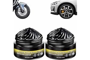 Tyre Nourish Cream, 2-Pack Car Tire & Plastic Trim Renewal Paste, Tire Nourish Wax Cream, Restores Black Gloss, Powerful Wheel Cleaning Refurbish Wax, for Car Tires (Black-2 Packs)