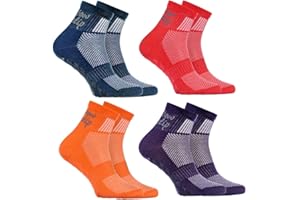Rainbow Socks - Boys Girls Cotton Non Slip Grip ABS Sport 2 Pairs Kids Size 11 5-2 5