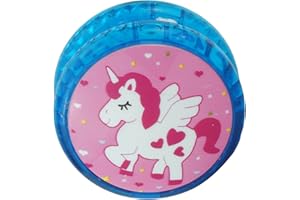 SRV Hub® Yo-Yo Yo-Yo réactif pour enfants et débutants Motif licorne Bleu 5,5 cm