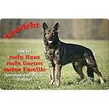 Warnschild 'Deutscher Schäferhund' Aus Aluminium – Größe 30,5 X 20 Cm (A4), 0,5 Mm Stark, Mit Abgerundeten Ecken