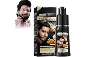 EHIOG Shampoo Nero Uomo Effetto Rapido e Naturale, Shampoo Nero Copertura Capelli Bianchi, 200ml per Uomo e Donna