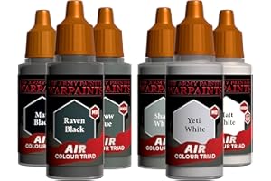 The Army Painter, Airbrush Primary Bundle Greyscale, 2 triadi di colore grigi con 6 colori acrilici diluiti per aerografo da 18 ml - Vernice per una pistola a spruzzo per miniature di D&D e Warhammer
