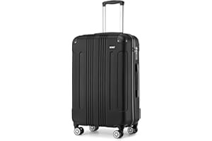 Kono 28 Inch Large Hard Shell Luggage ABS+PC Lightweight Suitcase with 4 Wheels Spinner Business Trip Trolley Case Suitcase (Black)