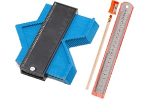 NADAKIN Contour Gauge, Plastic Outline Profile Shape Contour Duplications Guage Duplicator Kit, Irregular Shapes Measure Ruler Gadget Woodwork Measuring Tool Set for Corners and Contoured(12cm, Blue)