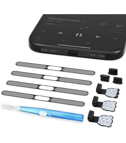 116 Pz Kit Antipolvere per Telefono, VEGCOO Spine Antipolvere Phone Proteggi la Copertura di Ricarica, Adesivo in Rete per Telefono Altoparlante, Trumento Pulizia Compatibile con Phone 14/13/12/XS Max