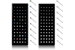 Dochais 100-240 Piezas Piercing Nariz Acero Inoxidable 316L, Piercing Nariz Forma de L Rectac, Piercing Nariz Hipoalergénico, Perno Nariz para Mujeres y Hombres 20G 22G 1,5mm 2mm 2,5mm 3mm